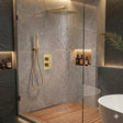 Aquarius Bathrooms Concealed Shower Set Brushed Brass Aquarius RainLux Square 2 Outlet Shower Bundle