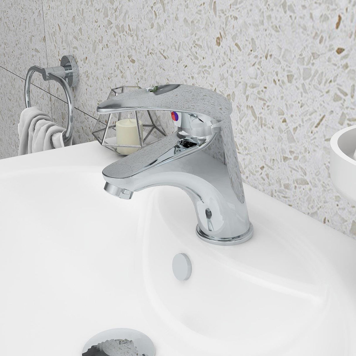 Imex Mono Basin Tap Imex DV8 Single Lever Basin Mixer Tap with Clicker Waste in Chrome