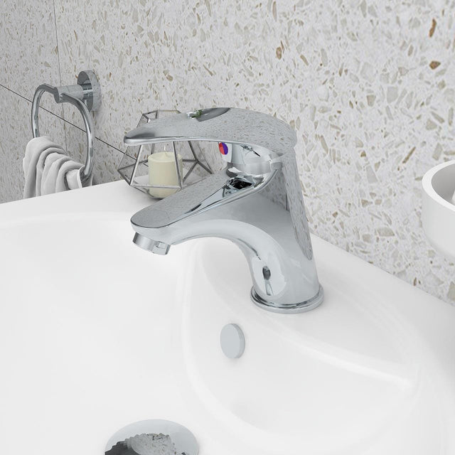 Imex Mono Basin Tap Imex DV8 Single Lever Basin Mixer Tap with Clicker Waste in Chrome