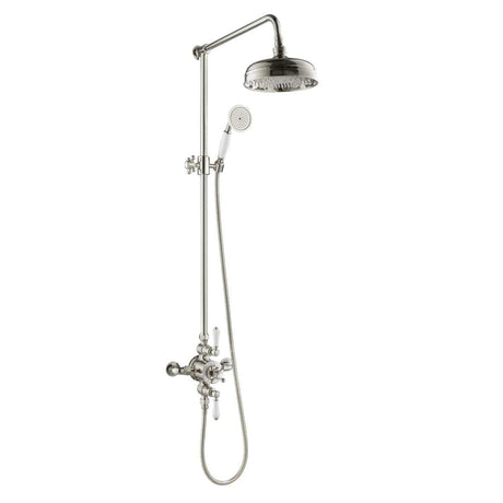 JTP Exposed Shower Set Nickel JTP Grosvenor Exposed Thermostatic Traditional Shower Set With Fixed Shower Head and Handset