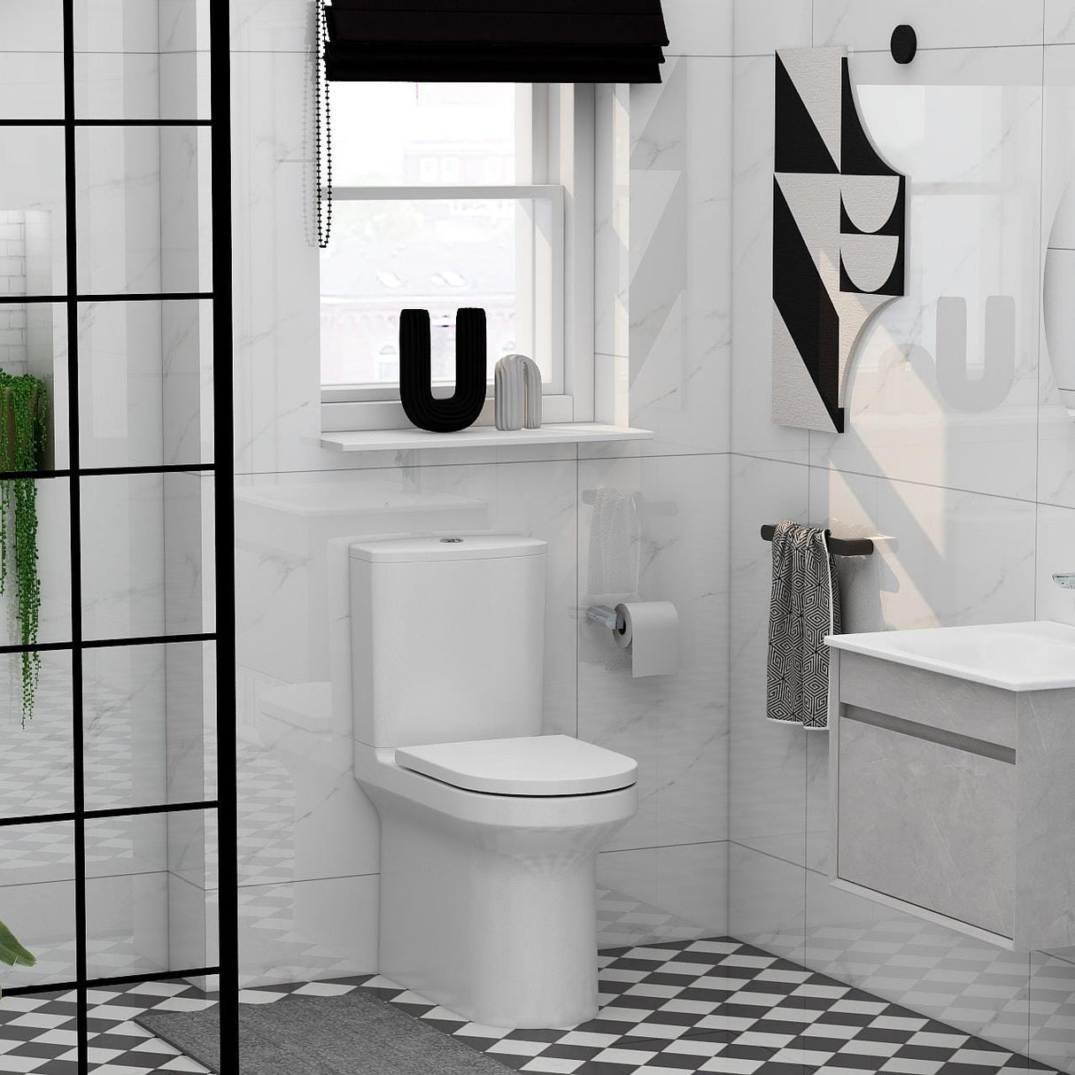 Imex Close Coupled Toilet Imex Alma Close Coupled Comfort Height Rimless Toilet with Soft Close Seat