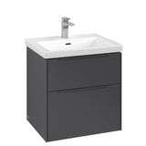 Villeroy & Boch Subway 3.0 Wall Hung 600mm Two Drawer Vanity Unit with Basin