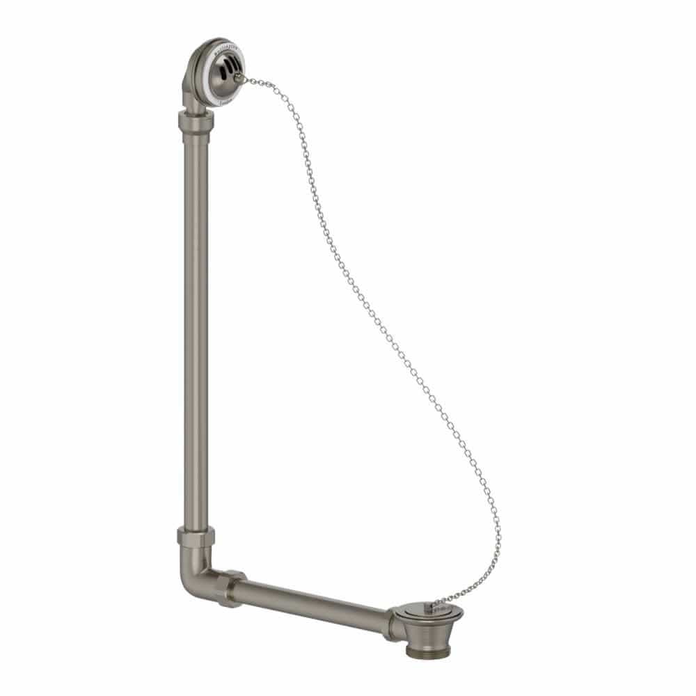 Burlington Exposed Bath Waste Brushed Nickel Burlington Traditional Exposed Bath Waste and Overflow with Plug and Chain