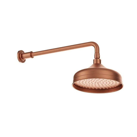 Vado Shower Heads and Arms Brushed Bronze Booth & Co. Axbridge Traditional 200mm (8") Shower Head and Arm
