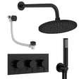 Crosswater Concealed Shower Set Matt Black / Wall Arm / 300mm Crosswater Design 3 Handle 3 Outlet Shower and Bath Filler Set 8