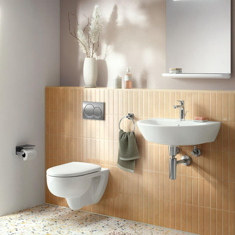 Geberit Concealed Cistern Geberit Duofix Alpha Wall Hung Cistern and Frame 980mm with Round Alpha Flush Plate in Chrome