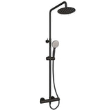 Eastbrook Exposed Shower Set Matt Black Eastbrook Modern Round Thermostatic Shower Valve Set with Adjustable Riser, Showerhead and Handset