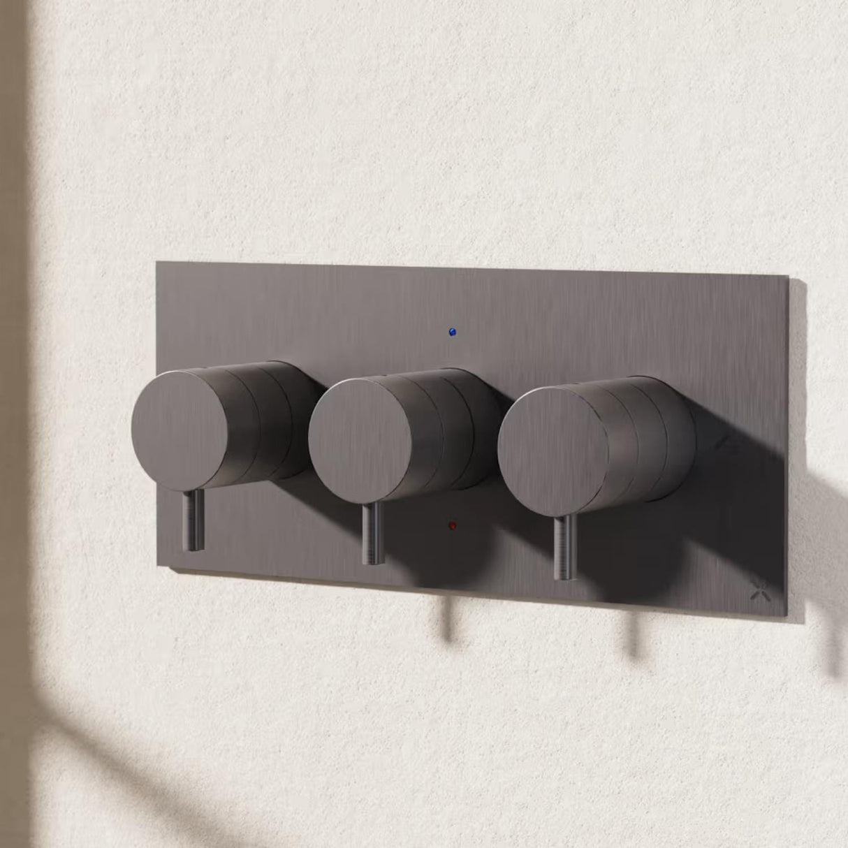Crosswater Concealed Shower Valve Slate Crosswater MPRO 3 Outlet, 3 Handle Landscape Concealed Thermostatic Shower Valve