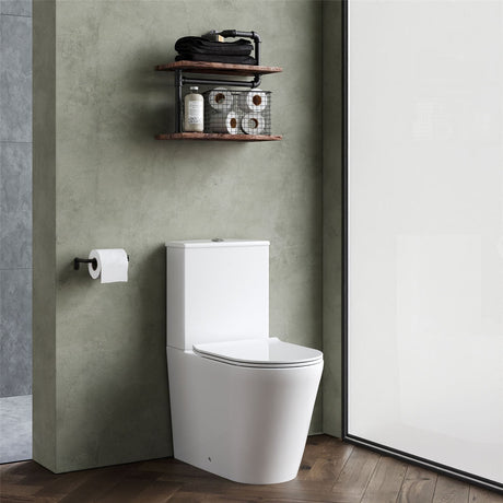 Aquarius Bathrooms Close Coupled Toilet Aquarius Metric Rimless Back to Wall Close Coupled Toilet with Soft Close Seat