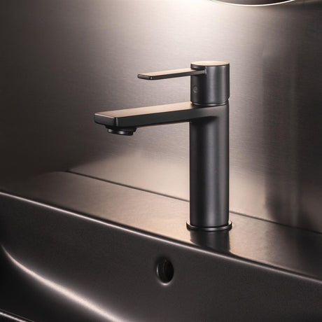 Roca Mono Basin Tap Matt Black Roca Targa Cold Start Mono Basin Mixer Tap