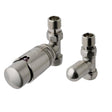 Eastbrook Radiator Valve Brushed Nickel Eastbrook Straight Thermostatic Radiator Valve with Lockshield 15mm (Pair)