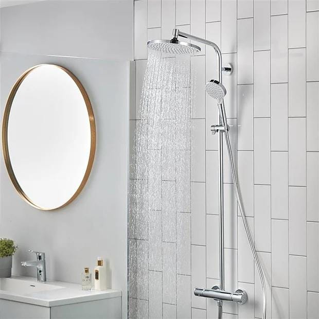 Hansgrohe Exposed Shower Set Hansgrohe Crometta S Exposed Thermostatic Shower Set with Fixed Shower Head and Handset in Chrome