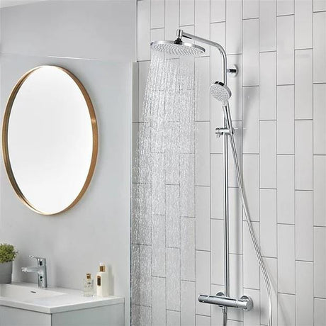 Hansgrohe Exposed Shower Set Hansgrohe Crometta S Exposed Thermostatic Shower Set with Fixed Shower Head and Handset in Chrome