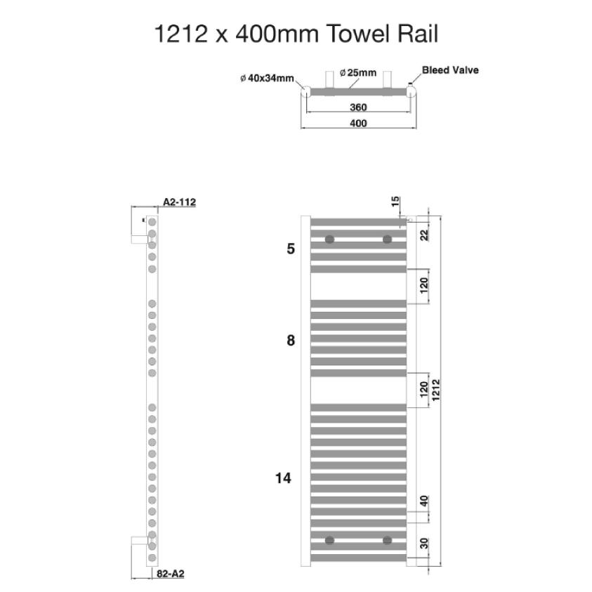 Tissino Ladder Rails Tissino Hugo2 Designer Towel Radiator in Matt Black