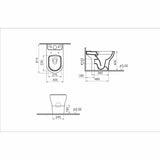 VitrA Close Coupled Toilet VitrA Zentrum Close Coupled Open Back Toilet with Soft Close Seat
