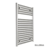 Tissino Ladder Rails 812 x 500 / Central Heating Tissino Hugo2 Designer Towel Radiator in Chrome