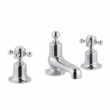 JTP Bath Mixer Chrome JTP Grosvenor Cross 3 Hole Deck Mounted Bath Filler Tap