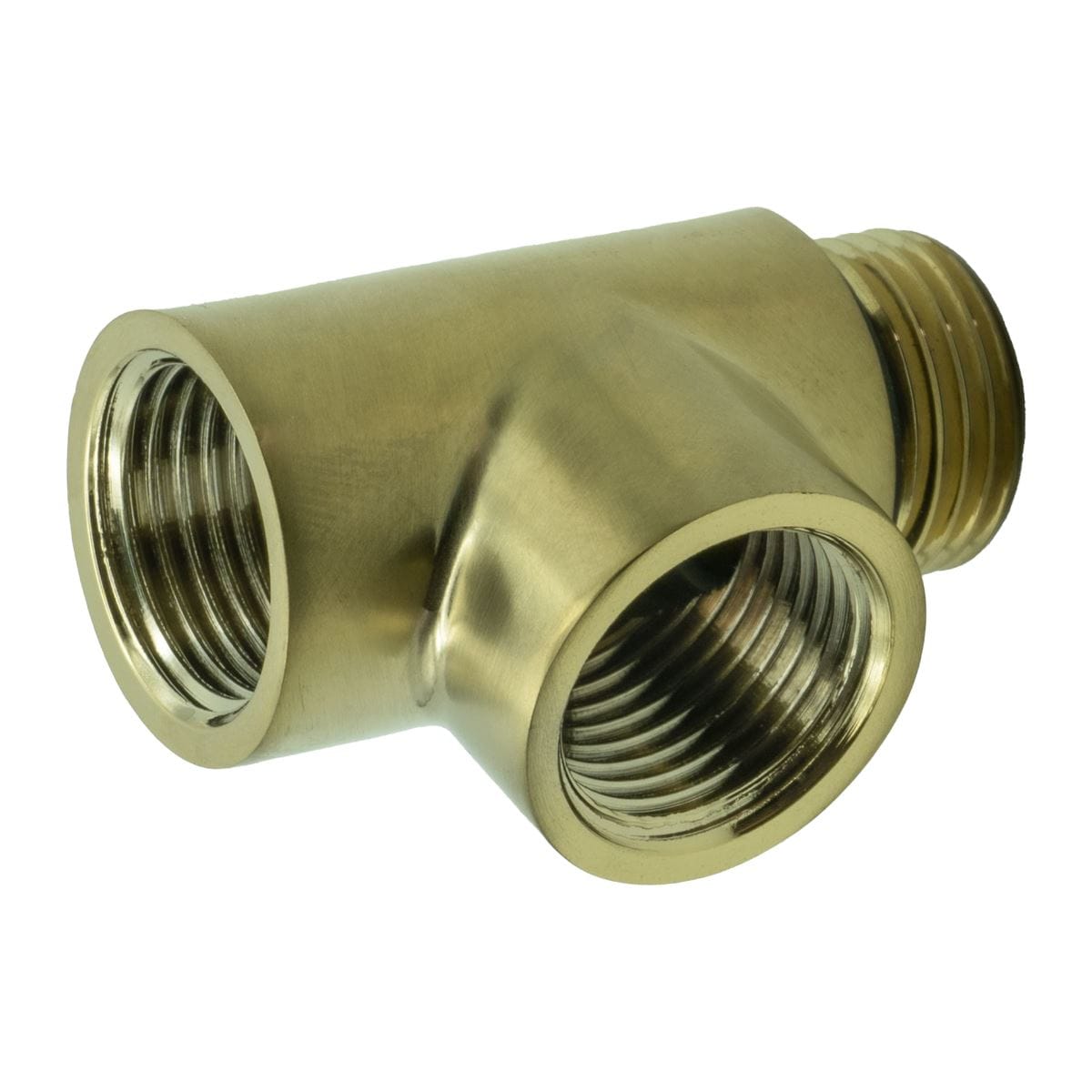 Reina Radiator Valve Brushed Brass Reina Radiator Dual Fuel T-Piece