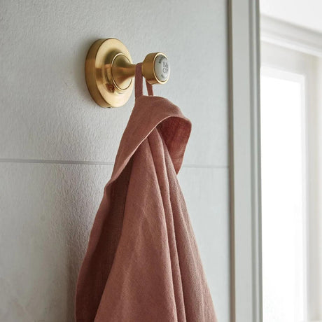 Vado Robe Hook Brushed Brass/Crackled White Booth & Co. Axbridge Robe Hook