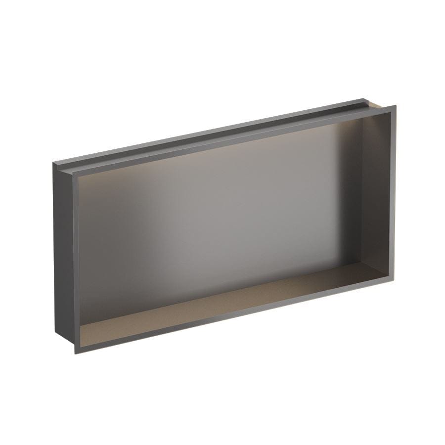 Croswwater Shower Niche Slate Crosswater Square Shower Niche with LED - 610 x 305 x 80mm for Stud Walls