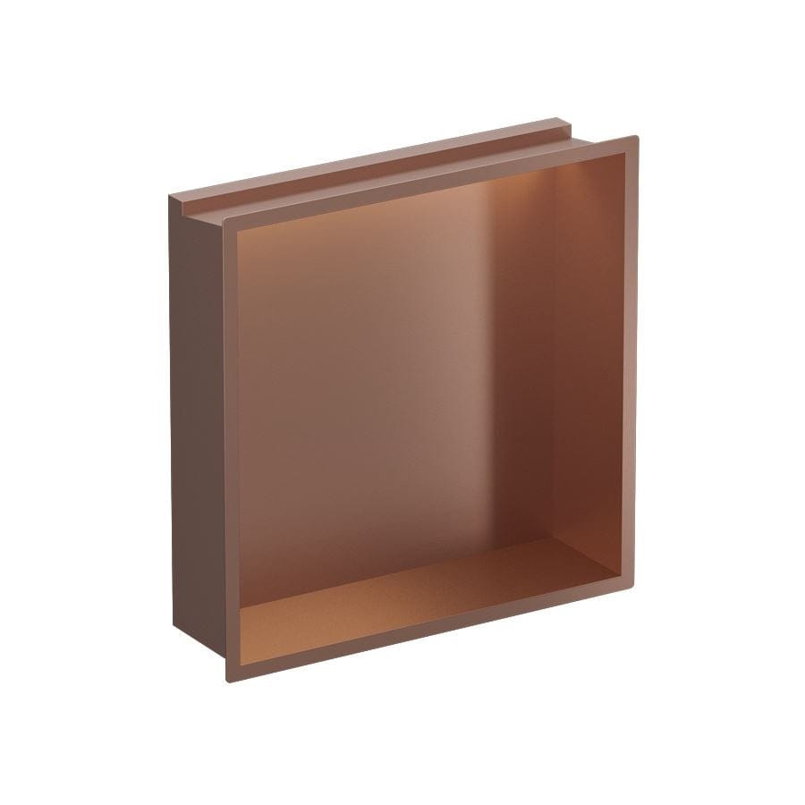Crosswater Shower Niche Brushed Bronze Crosswater Square Shower Niche with LED - 305 x 305 x 80mm for Stud Walls