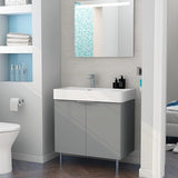 Imex Floor Standing Vanity Unit Matt Grey Imex Blade Floor Standing  800mm Double Door Vanity Unit with Basin