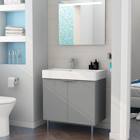 Imex Floor Standing Vanity Unit Matt Grey Imex Blade Floor Standing  800mm Double Door Vanity Unit with Basin