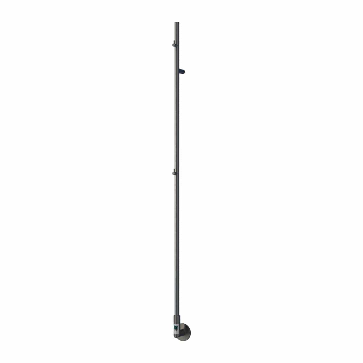 Reina Designer Towel Radiator Gun Metal Reina Ines Dry Electric Designer Towel Pole with Digital Timers - 1500 x 22mm