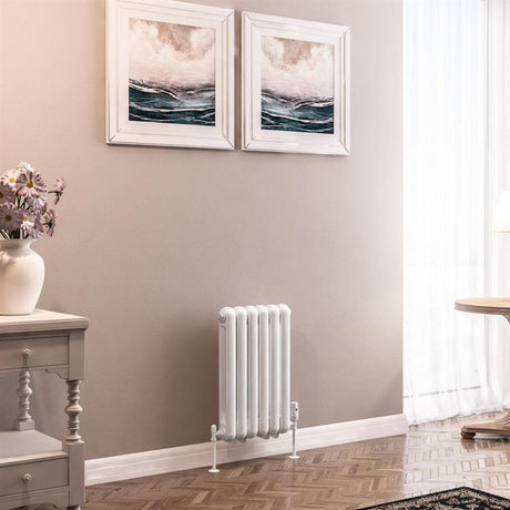 Eastbrook Column Radiator 600 x 383 / Dual Fuel Eastbrook Rubano Straight Horizontal Traditional Column Radiator in Gloss White