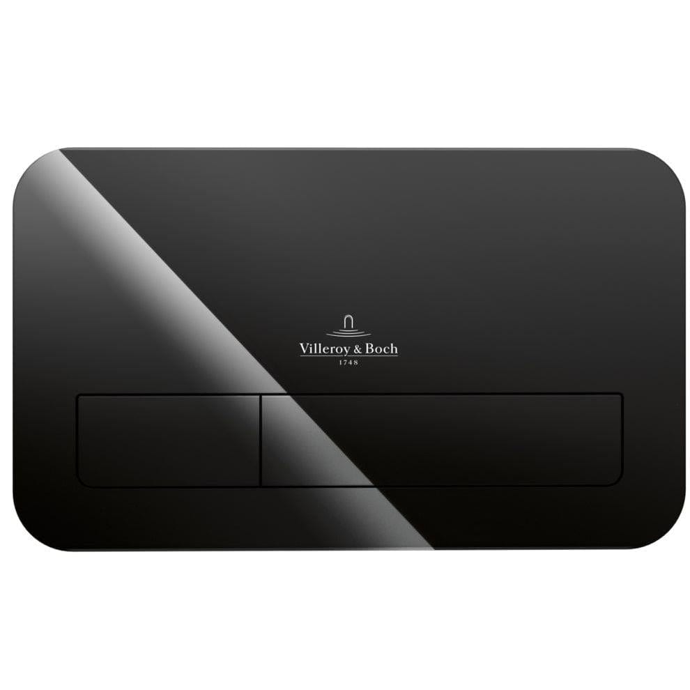 Villeroy and Boch Flush Plate Glossy Black Villeroy & Boch ViConnect 200G Glass Toilet Flush Plate