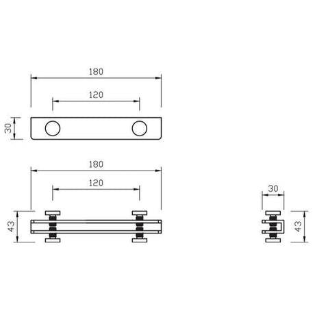 Miller Robe Hook Miller Signature Shower Door & Screen Fitting 4 Hook in Matt Black