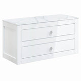Crosswater Wall Mounted Vanity Unit White Gloss / 910 x 460mm Crosswater Canvass Vanity Unit with White Carrara Marble Effect Worktop