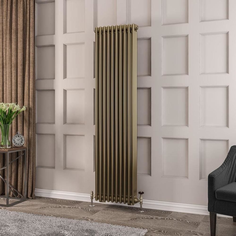 Eastbrook Column Radiator 1800 x 473 / Central Heating Eastbrook Rivassa Traditional 3 Column Radiator in Bronze Effect