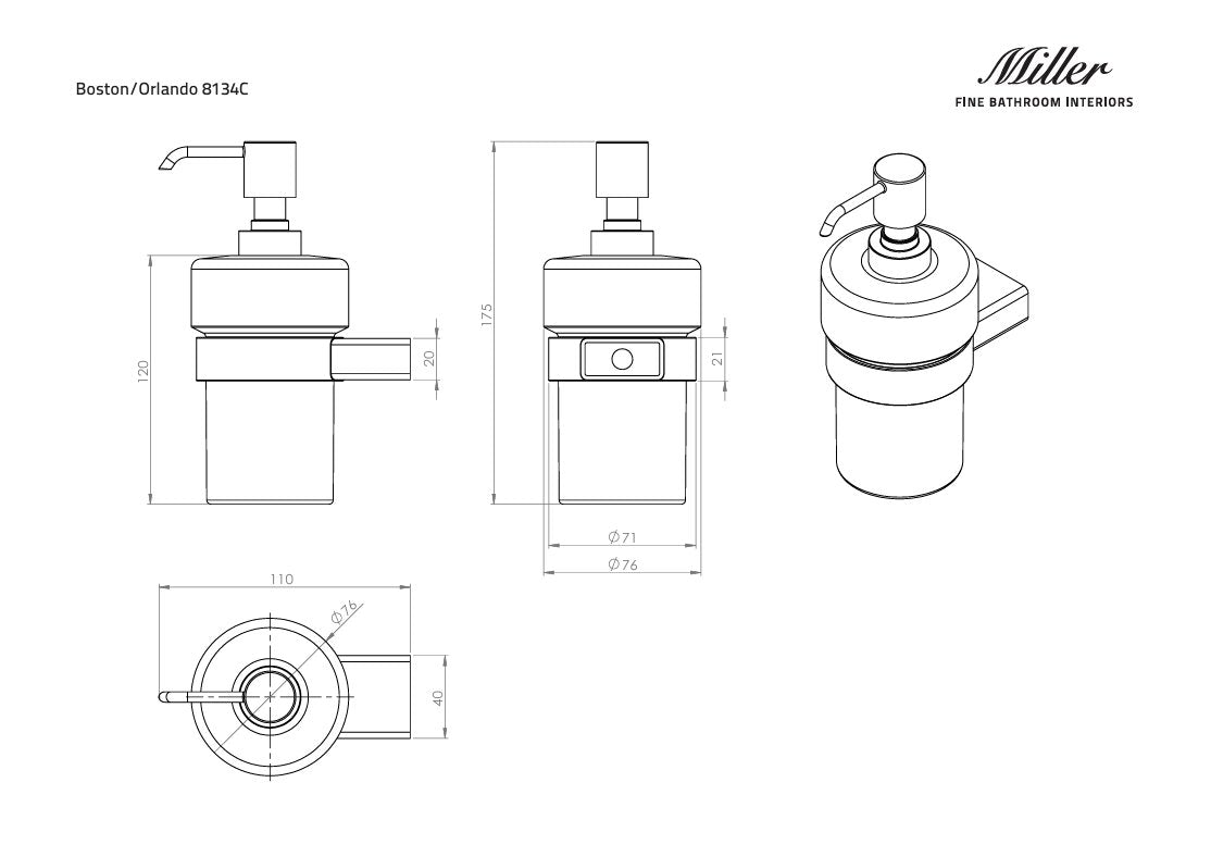 Miller Soap Dispenser Miller Boston White Soap Dispenser and Holder in Chrome