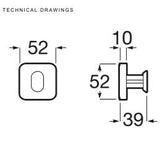 Roca Robe Hook Roca Victoria Square Double Robe Hook