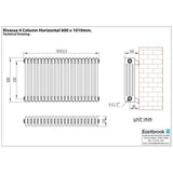 Eastbrook Rivassa Traditional 4 Column Radiator in Gloss White