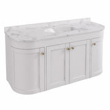 Eastbrook Wall Mounted Vanity Unit Matt White / White Quartz Eastbrook Hardwick Traditional 1200mm Wall Hung Vanity Unit with Single Basin