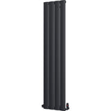 Aquarius Bathrooms Column Radiator 1800 x375mm / Black Aquarius Wave Verical Panel Radiator