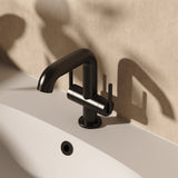 Crosswater Mono Basin Tap Stainless Slate Crosswater 3ONE6 Lever 2 Handle Basin Mixer Tap with Swivel Spout