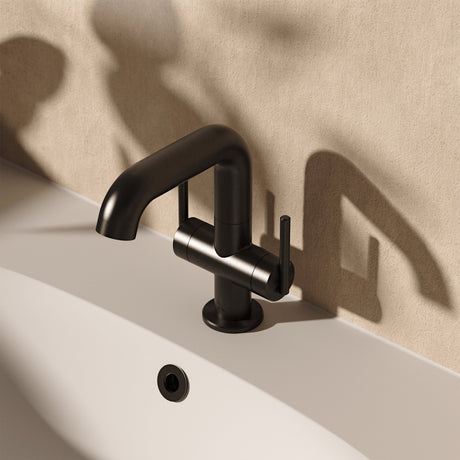 Crosswater Mono Basin Tap Stainless Slate Crosswater 3ONE6 Lever 2 Handle Basin Mixer Tap with Swivel Spout