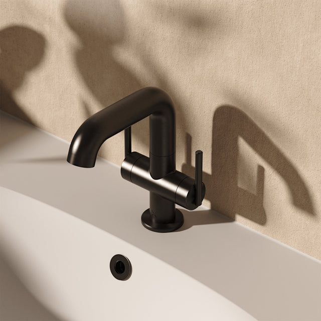 Crosswater Mono Basin Tap Stainless Slate Crosswater 3ONE6 Lever 2 Handle Basin Mixer Tap with Swivel Spout