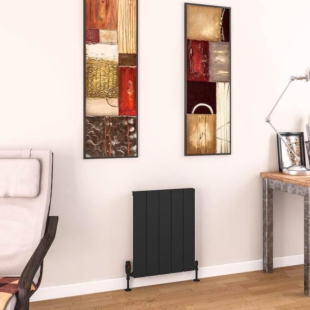 Eastbrook Panel Radiator 600 x 470 / Electric Only Eastbrook Charlton Horizontal Aluminium Designer Radiator in Matt Black