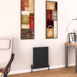 Eastbrook Panel Radiator 600 x 470 / Electric Only Eastbrook Charlton Horizontal Aluminium Designer Radiator in Matt Black