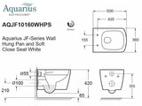 Aquarius Wall Hung Toilet Aquarius JF-Series Wall Hung Toilet with Soft Close Seat