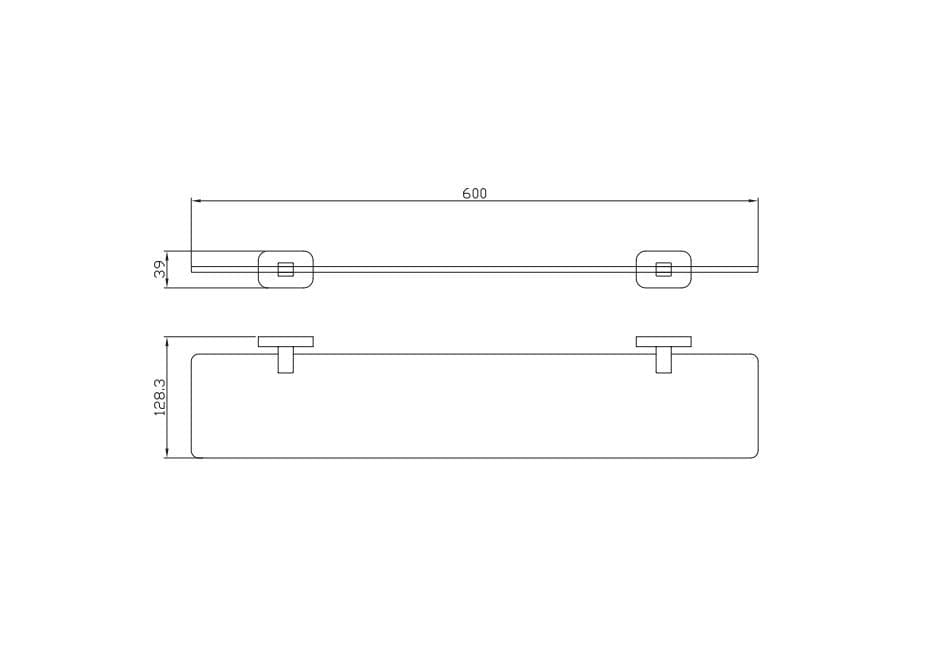 Aquarius Shelf Aquarius Auro Glass Shelf in Brushed Brass