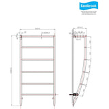 Eastbrook Ladder Rail Eastbrook Biava Corinium Vertical Designer Heated Towel Rail - 1200 x 600mm - Gloss White