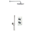 JTP Concealed Shower Set JTP Florence 2 Outlet 2 Handle Thermostatic Shower Valve Kit with Overhead and Handset