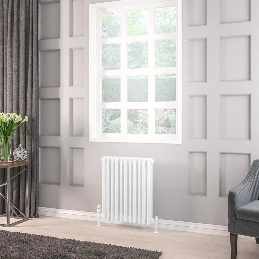Eastbrook Column Radiator 600 x 518 / Electric Only Eastbrook Rivassa Traditional 3 Column Radiator in White