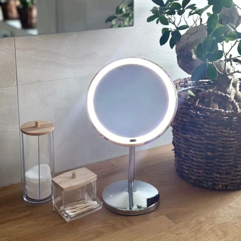 Smedbo Cosmetic and Shaving Mirror Smedbo Beslagsboden Glow Freestanding LED Magnifing Mirror