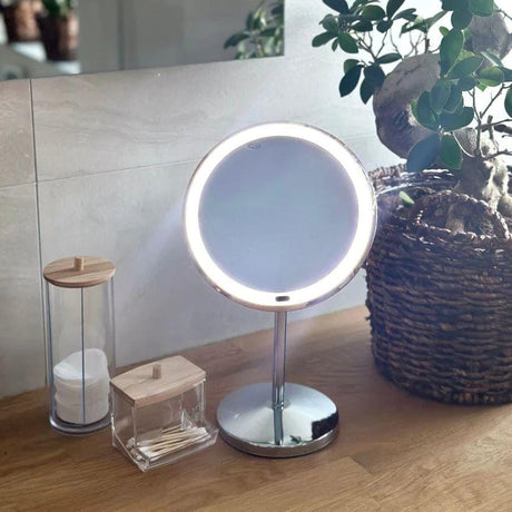 Smedbo Cosmetic and Shaving Mirror Smedbo Beslagsboden Glow Freestanding LED Magnifing Mirror
